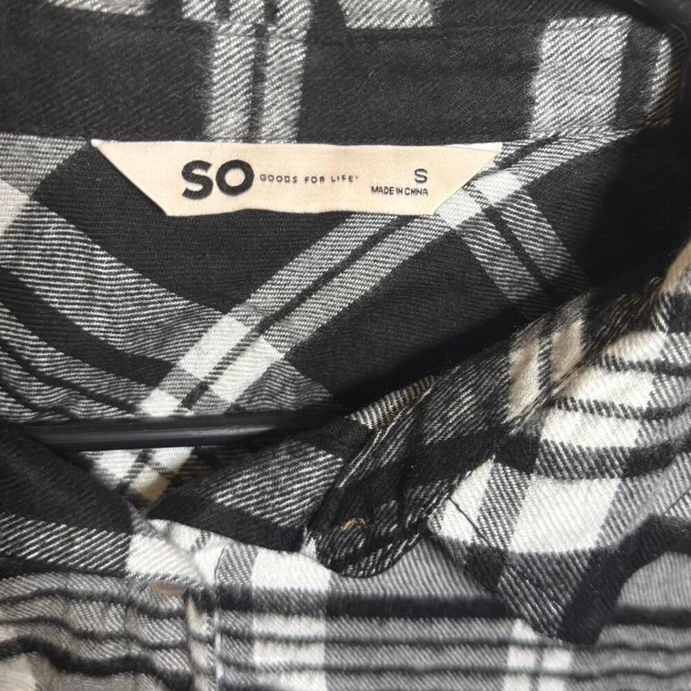 SO Juniors Small Plaid Flannel Shirt Grunge Cozy Edgy Academia Goth Casual Comfy - Picture 5 of 6